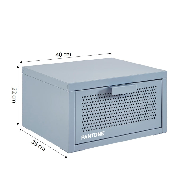 Table de chevet murale PANTONE métal gris bleu 40cm