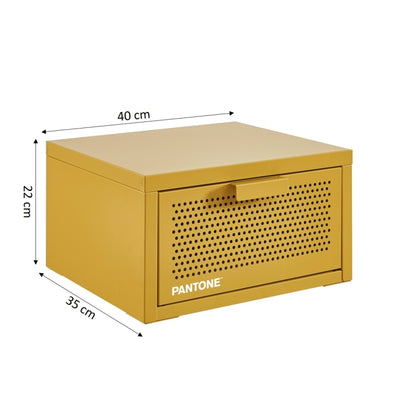 Table de chevet murale PANTONE métal jaune moutarde 40cm