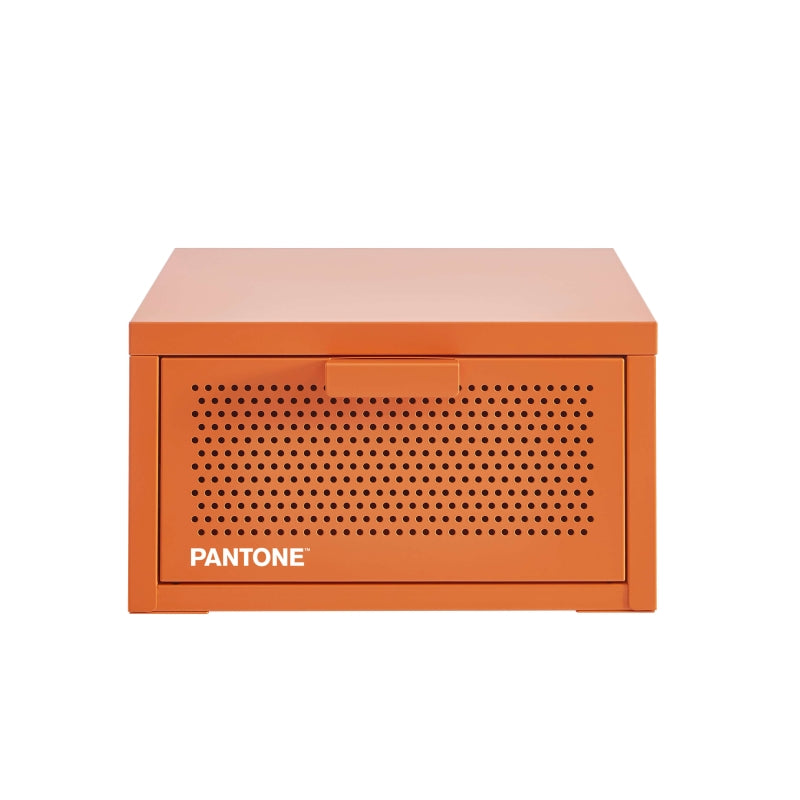 Table de chevet murale métal orange mat 40cm, design époxy contemporain