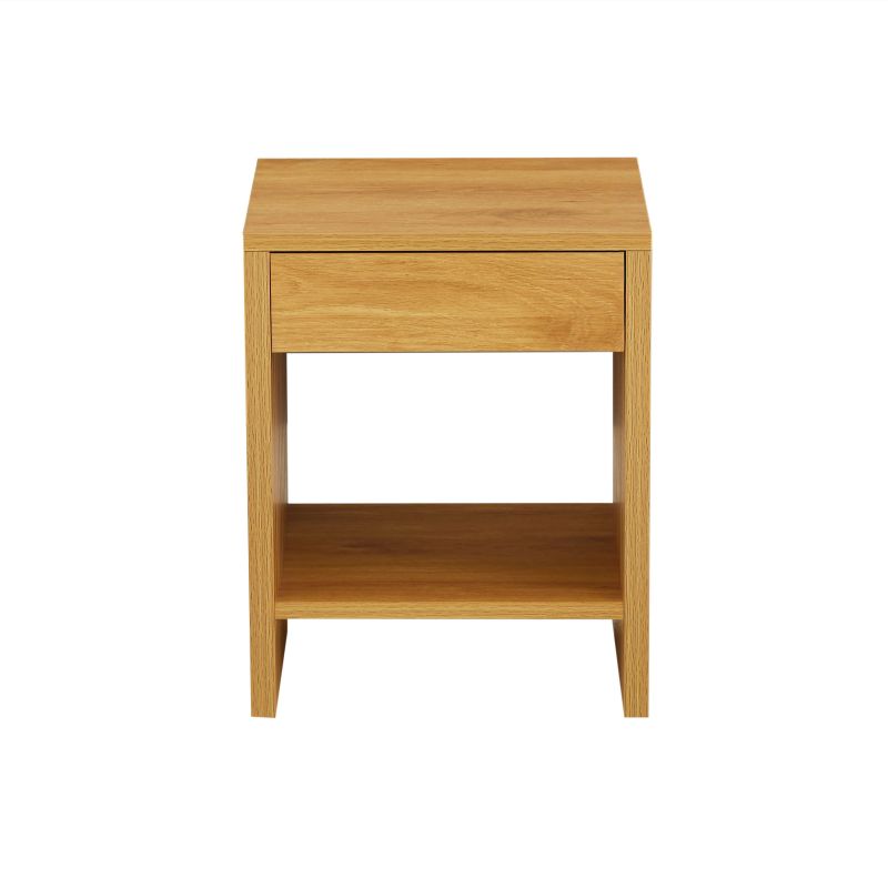 Table de chevet effet chêne 1 tiroir, design naturel et intemporel pour chambre moderne