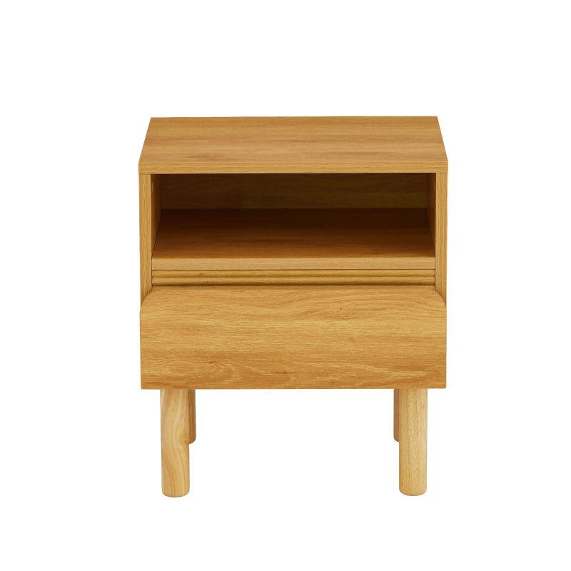 Table de chevet effet chêne 1 tiroir, style naturel et intemporel pour chambre moderne