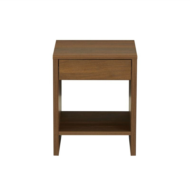 Table de chevet effet noyer 1 tiroir, design chaleureux et intemporel pour chambre
