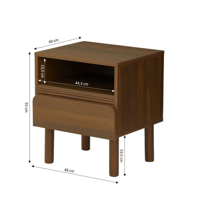 Table de chevet ORO effet noyer 1 tiroir