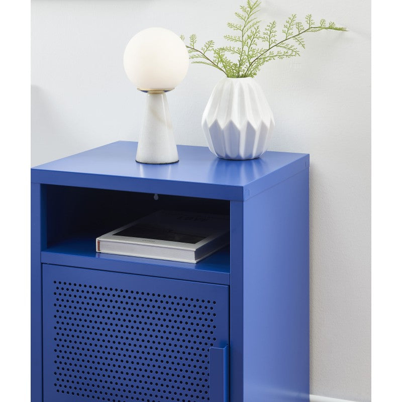 Table de chevet PANTONE métal bleu électrique