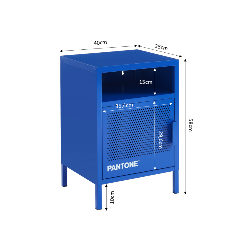 Table de chevet PANTONE métal bleu électrique