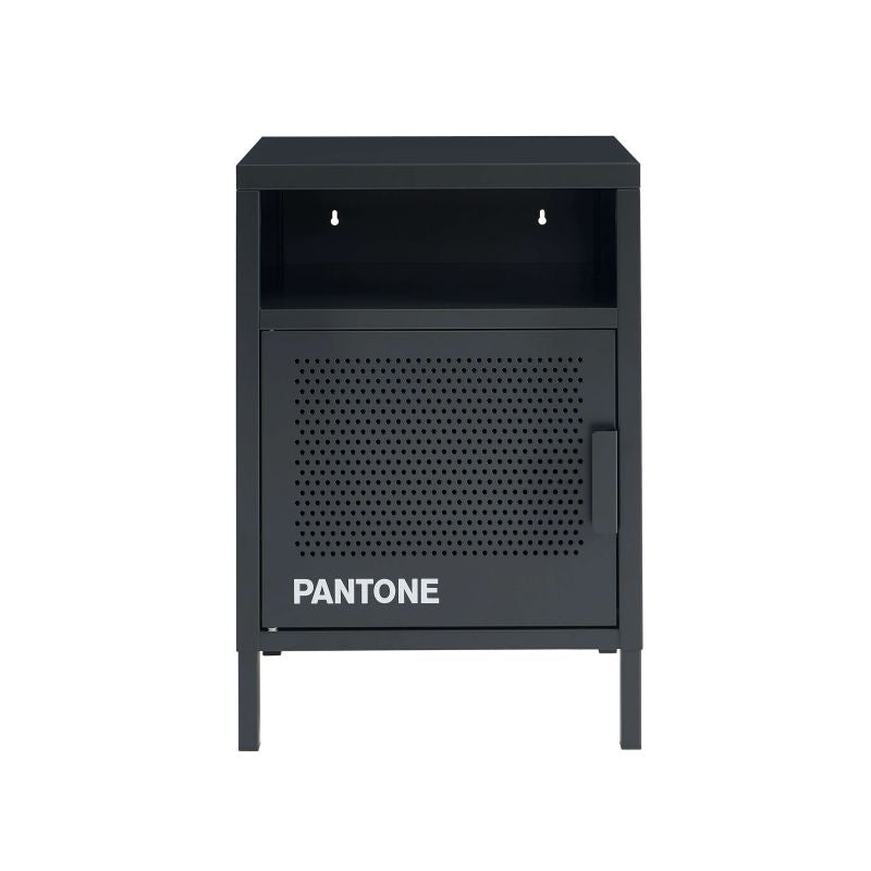 Table de chevet métal gris anthracite 40cm design industriel, finition PANTONE