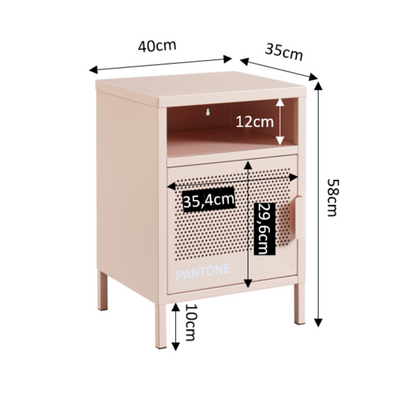 Table de chevet PANTONE métal rose blush