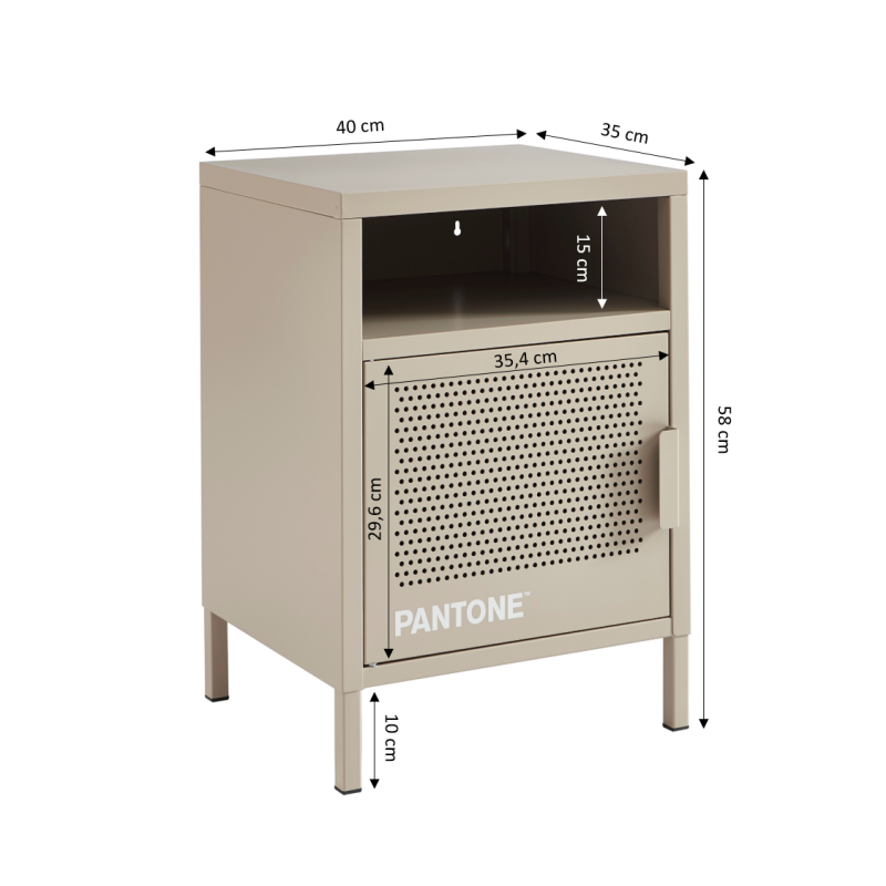 Table de chevet PANTONE métal taupe