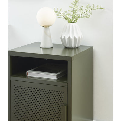 Table de chevet PANTONE métal vert olive foncé