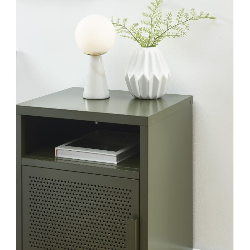 Table de chevet PANTONE métal vert olive foncé