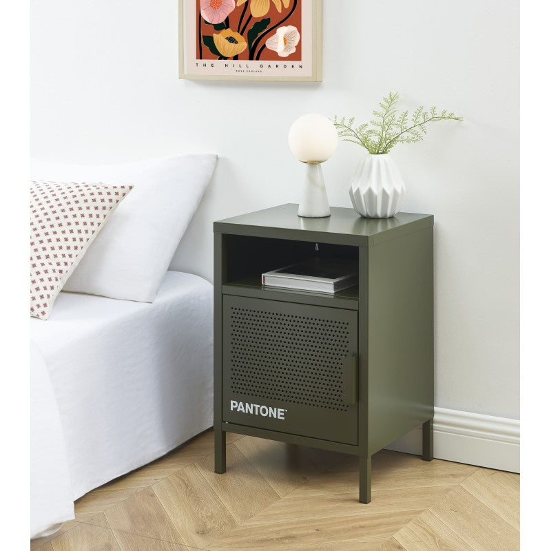 Table de chevet PANTONE métal vert olive foncé