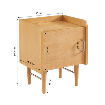 Table de chevet TWIGGY placage chêne