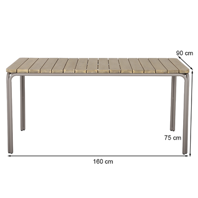 Table de jardin ASTI rectangulaire en bois d'acacia FSC 160 cm