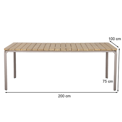Table de jardin ASTI rectangulaire en bois d'acacia FSC 200 cm