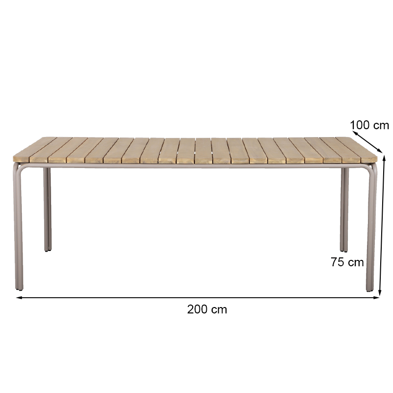 Table de jardin ASTI rectangulaire en bois d'acacia FSC 200 cm