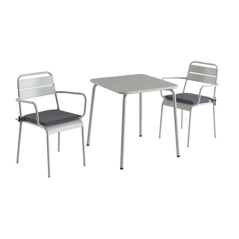 Table de jardin PANTONE carré en acier gris glacier 70 cm