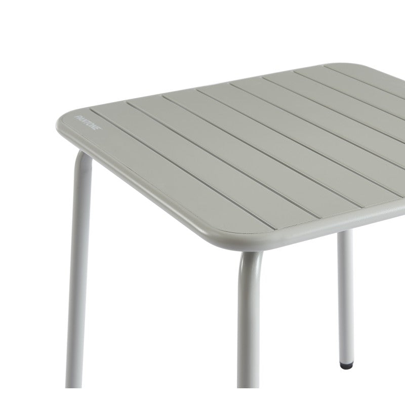 Table de jardin PANTONE carré en acier gris glacier 70 cm