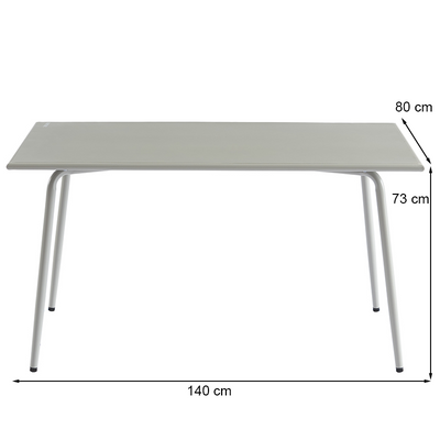 Table de jardin PANTONE coloris gris glacier 140x80 cm
