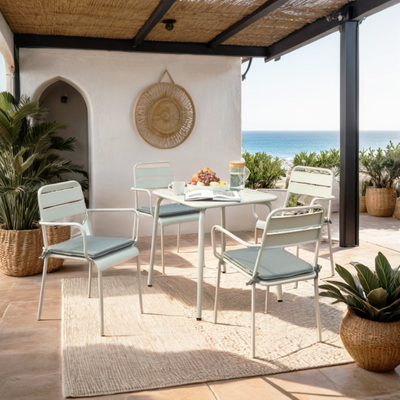Table de jardin PANTONE carré en acier gris glacier 70 cm