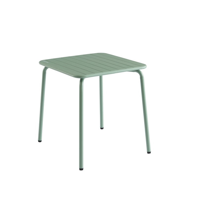 Table de jardin PANTONE carré en acier vert menthe 70 cm