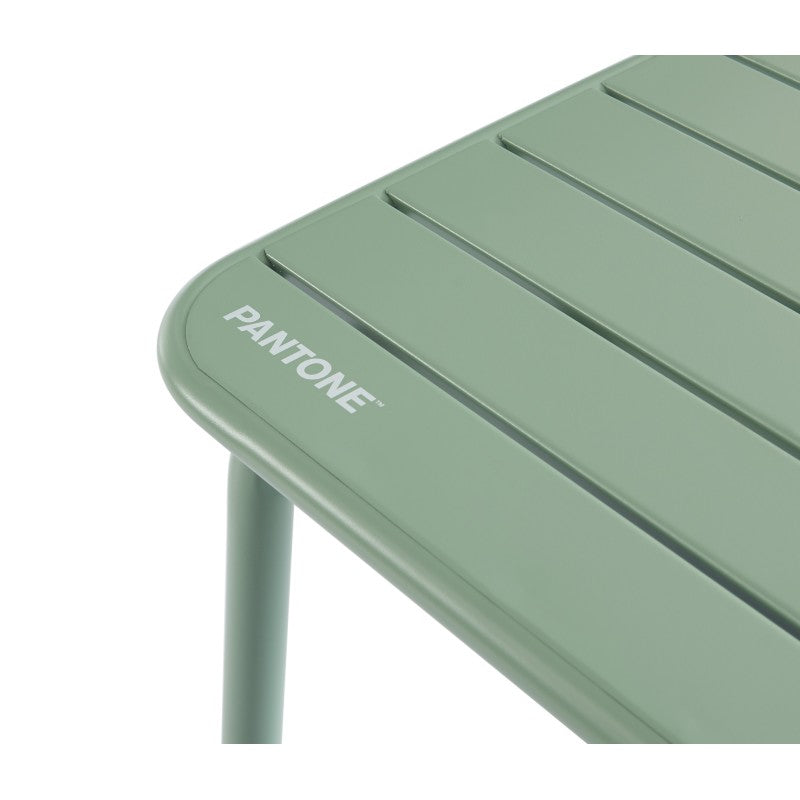 Table de jardin PANTONE carré en acier vert menthe 70 cm