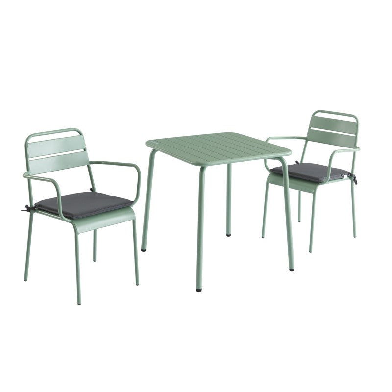 Table de jardin PANTONE carré en acier vert menthe 70 cm