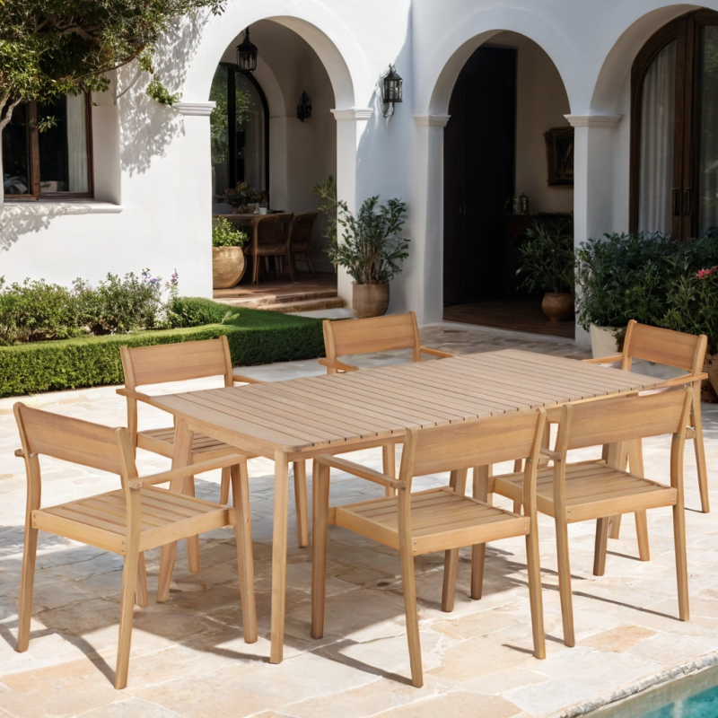 Table de jardin PERLA en bois d'acacia 180 cm