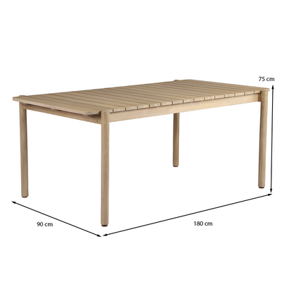 Table de jardin SAMOA rectangulaire en bois d'acacia FSC 180 cm