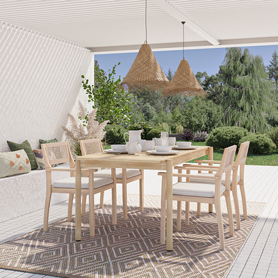 Table de jardin SAMOA rectangulaire en bois d'acacia FSC 180 cm