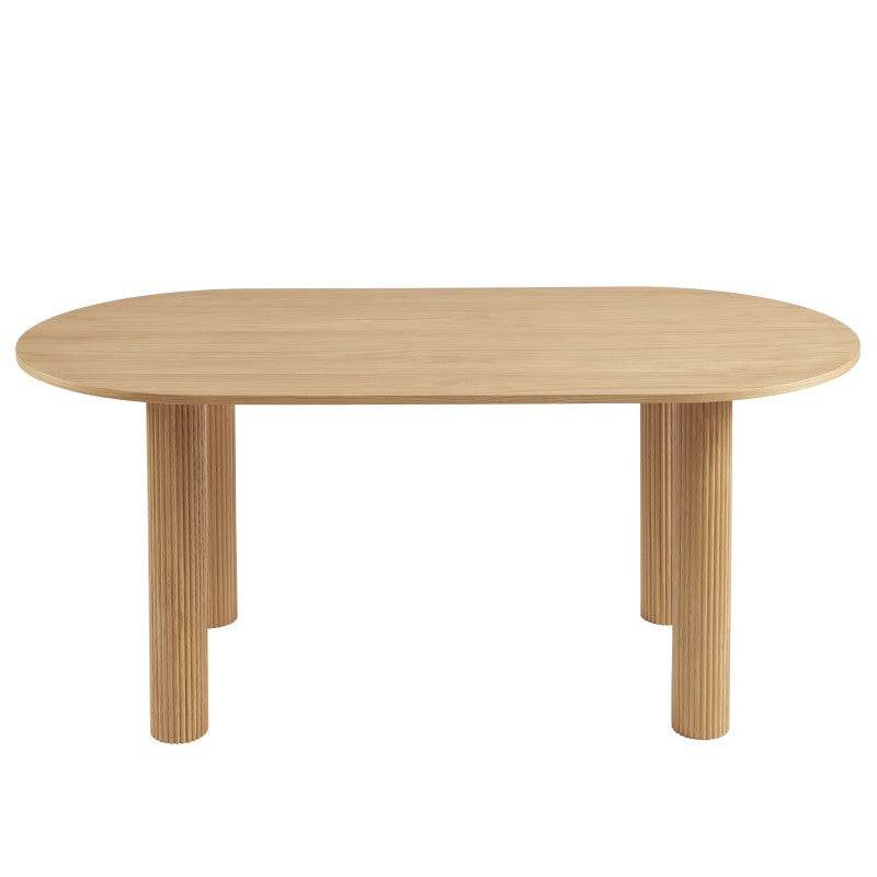 Table à manger PENELOPE 180cm plateau placage chêne, design intemporel pour séjour élégant