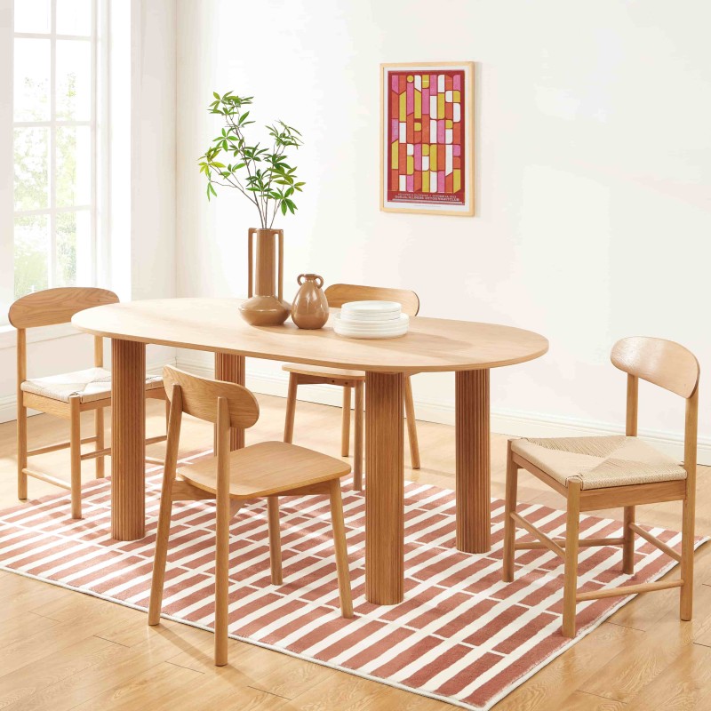 Table à manger PENELOPE placage chêne 180cm