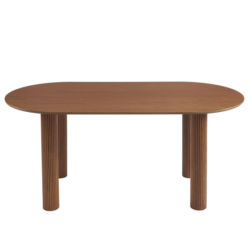 Table à manger PENELOPE 180cm placage chêne coloris noyer, design intemporel