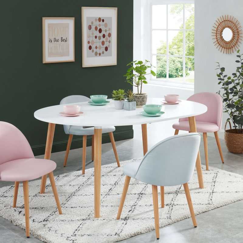 Table extensible ORACLE laqué blanc mat pieds en bois massif 120-160cm