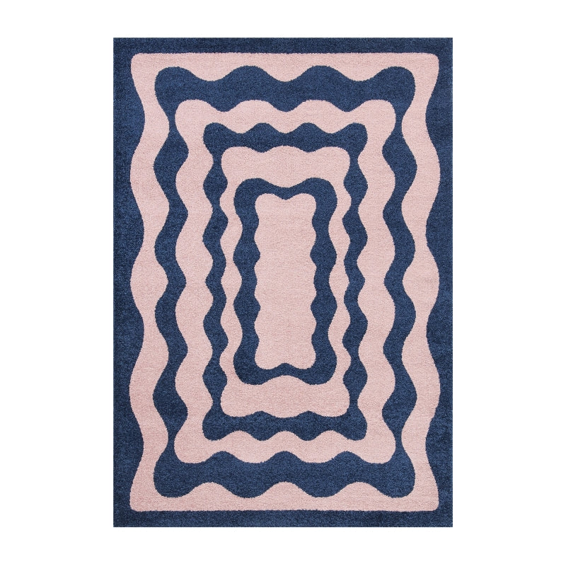 Tapis ABBY bleu motif vintage 120x160 cm