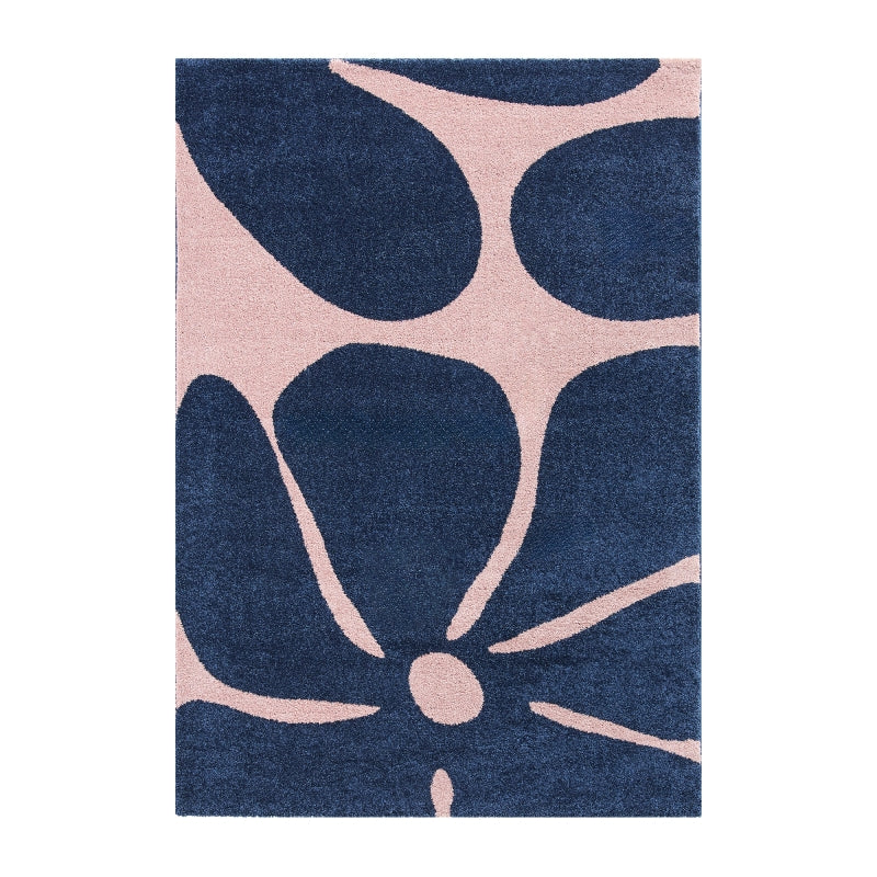 Tapis ABBY bleu motif vintage 120x160 cm