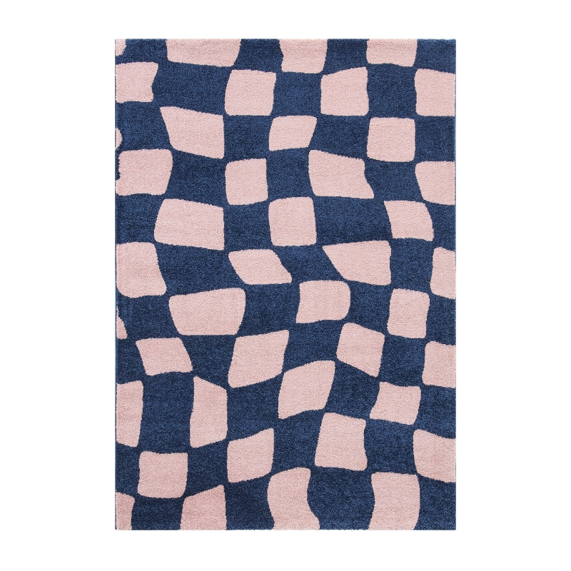 Tapis ABBY bleu motif vintage 120x160 cm