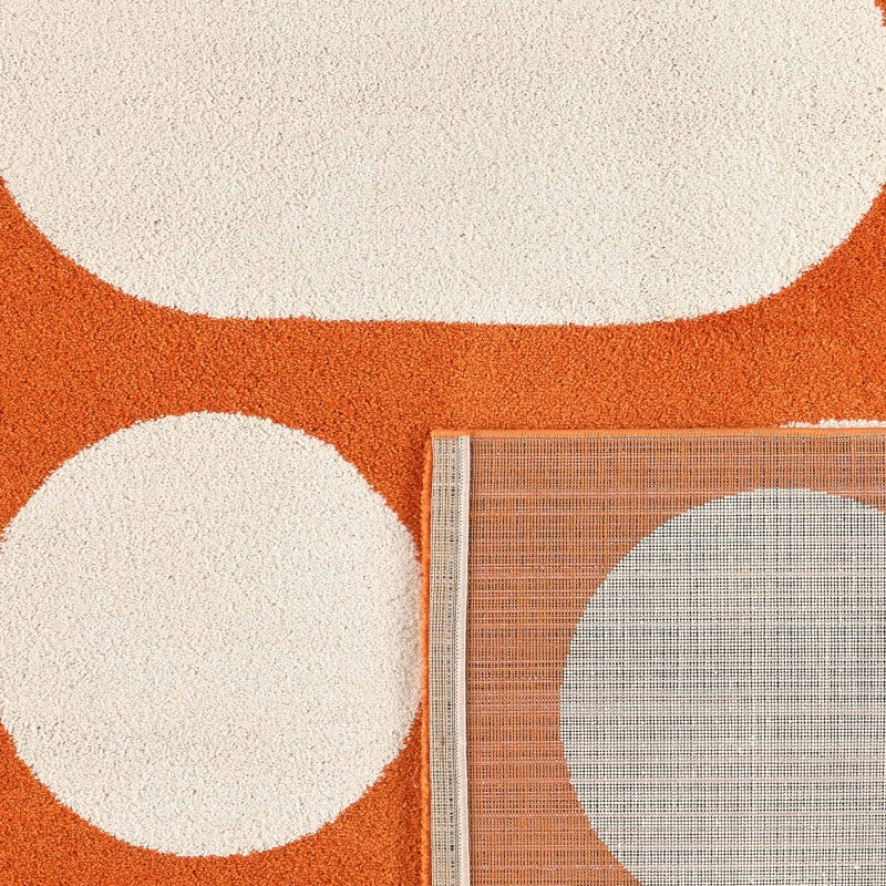 Tapis ABBY orange motif rétro 80x140 cm