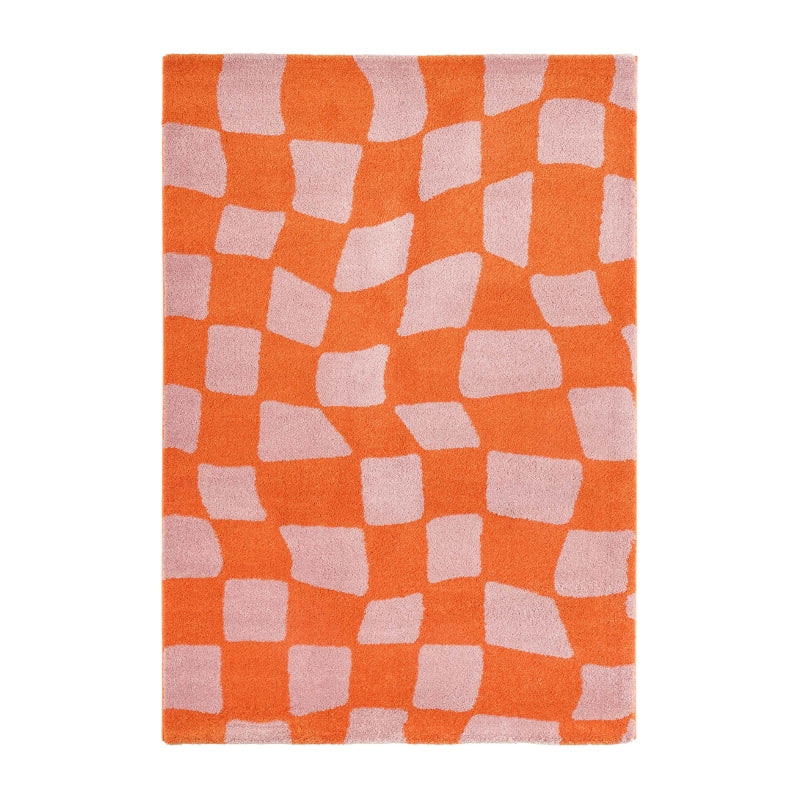 Tapis ABBY orange motif vintage 120x160 cm