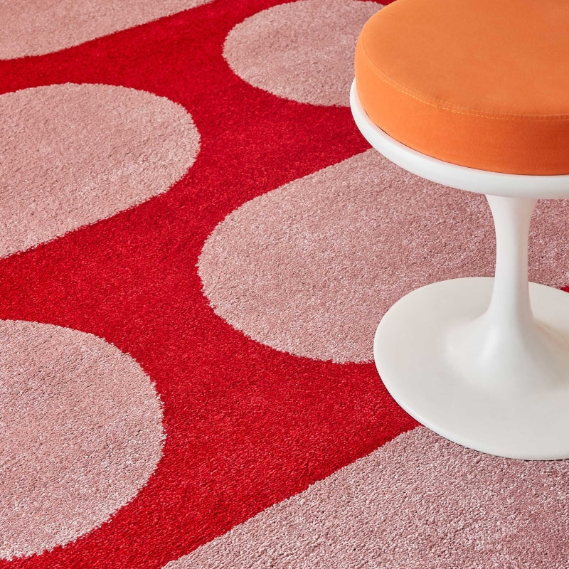 Tapis ABBY rouge motif rétro 120x160 cm