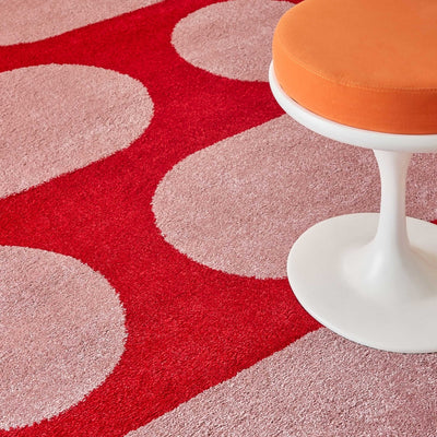 Tapis ABBY rouge motif rétro 200x280 cm