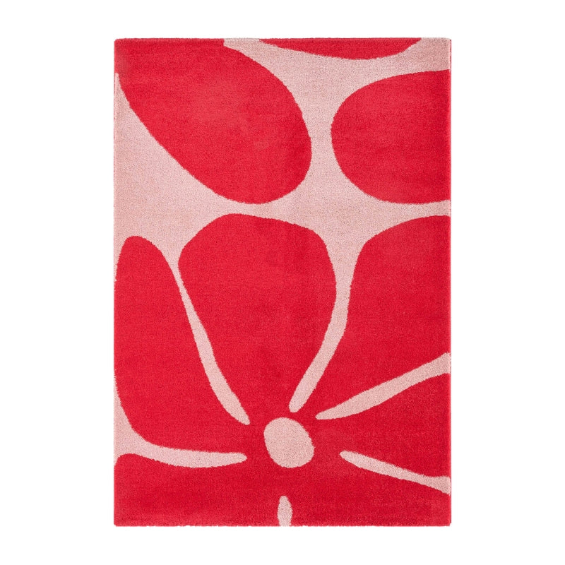 Tapis ABBY rouge motif vintage 120x160 cm