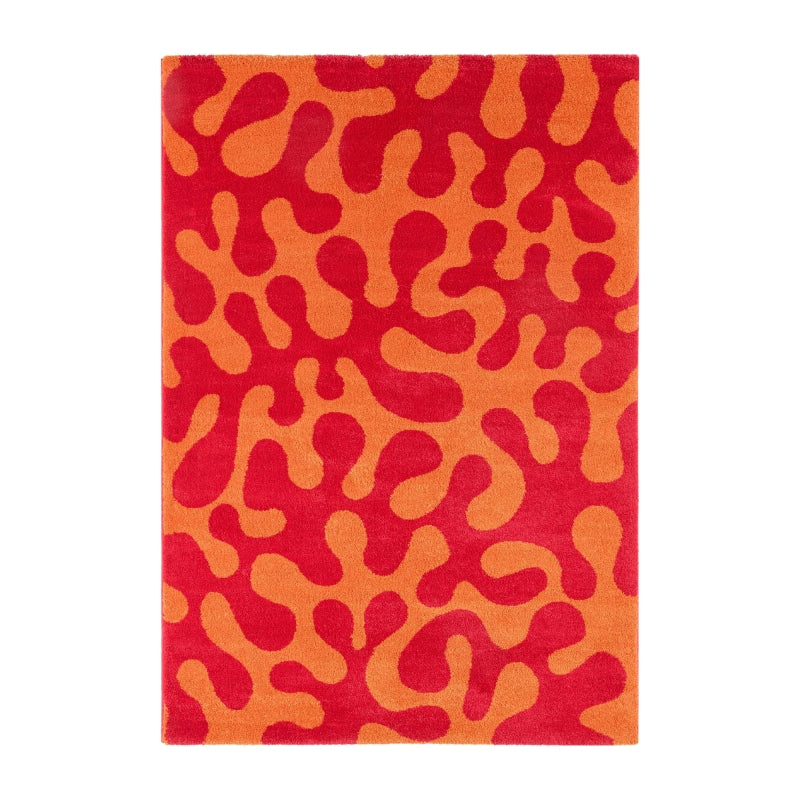 Tapis ABBY rouge motif vintage 160x230 cm