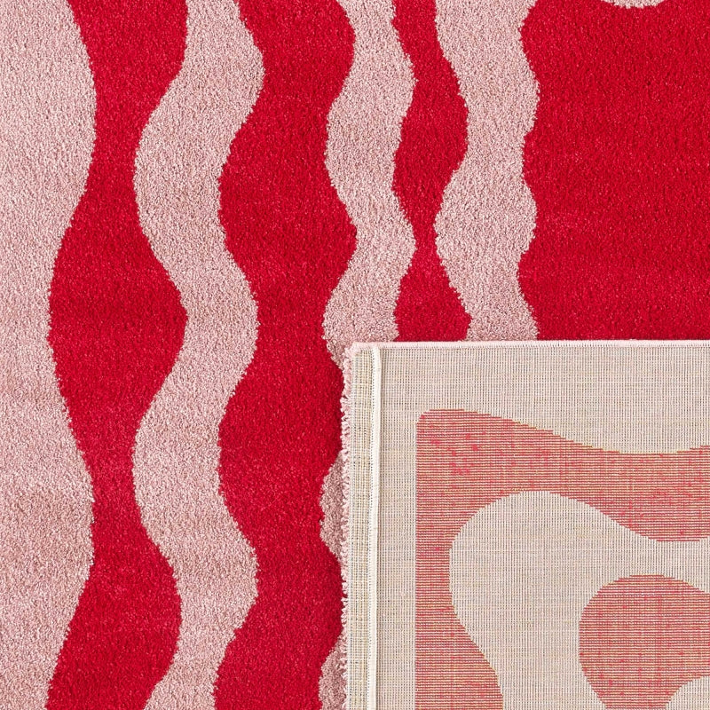 Tapis ABBY rouge motif vintage 80x140 cm