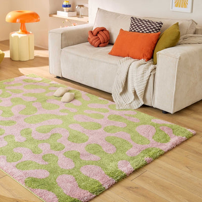 Tapis ABBY vert motif vintage 160x230 cm