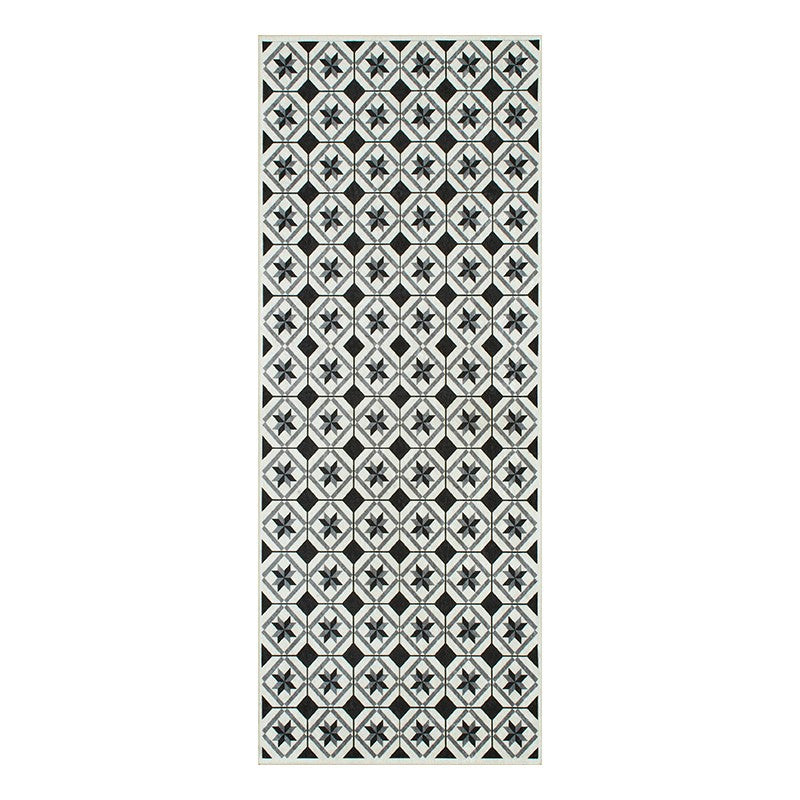 Tapis de cuisine YARA noir motif carreaux de ciment 70x180cm