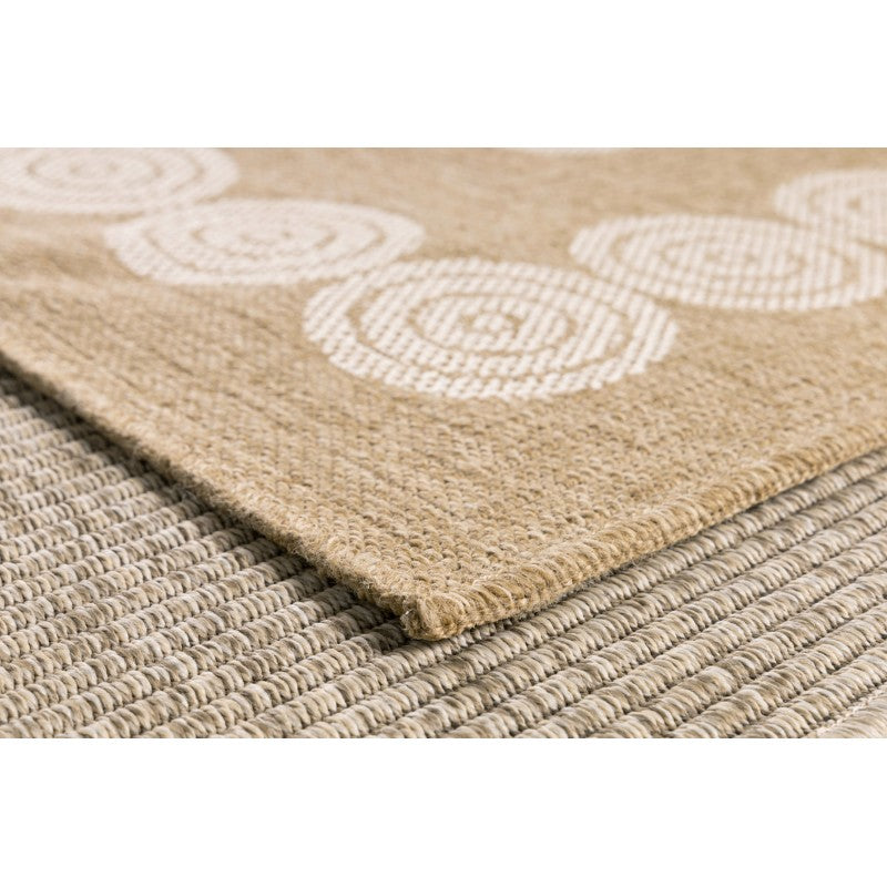 Tapis d'extérieur MALLORCA marron et blanc aspect jute 160x230cm