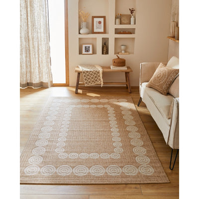 Tapis d'extérieur MALLORCA marron et blanc aspect jute 160x230cm