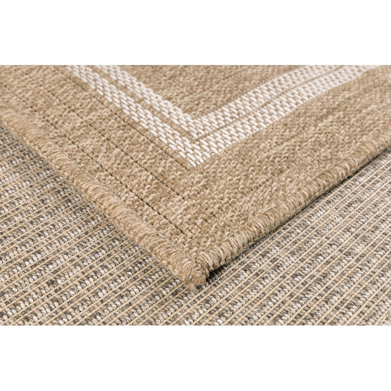 Tapis d'extérieur MENORCA marron et blanc aspect jute 160x230cm