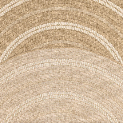 Tapis d'extérieur MENORCA rond marron et blanc aspect jute 160x160cm
