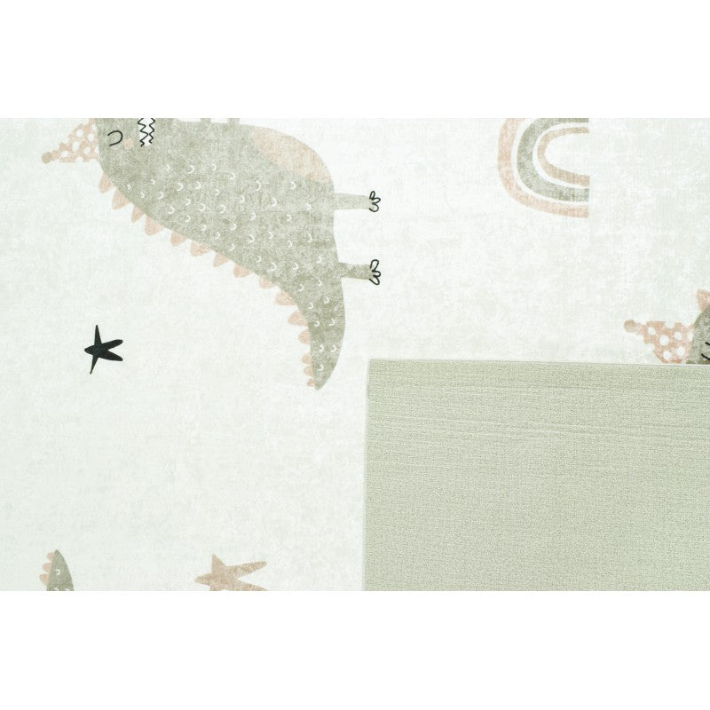 Tapis NOE vert motif dinosaures 80x150 cm